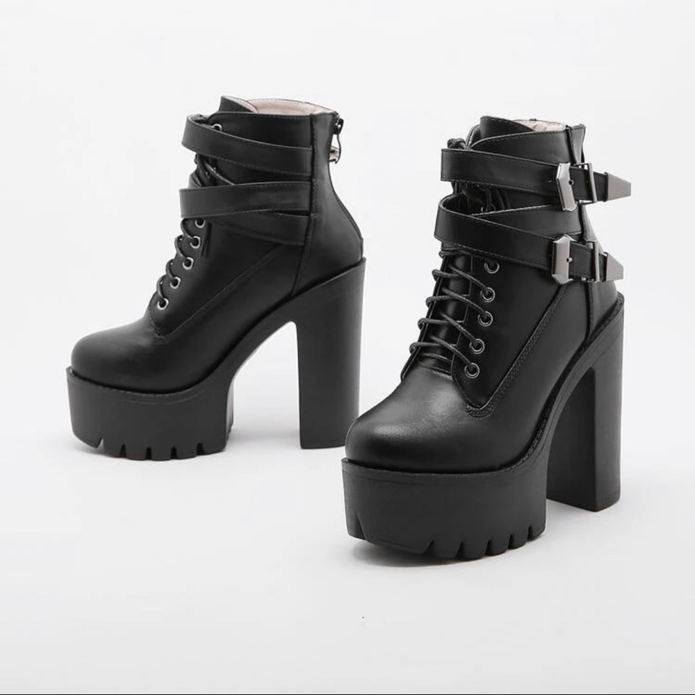 Black Platform Ankle Bootie